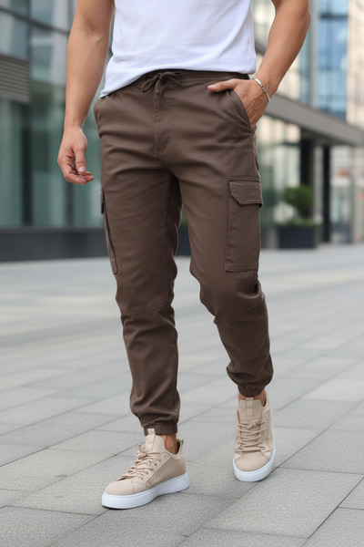 VIKUNYA Чоловічі штани з кишенями на боці, чорні джоггер-штани нового сезону, штани-карго