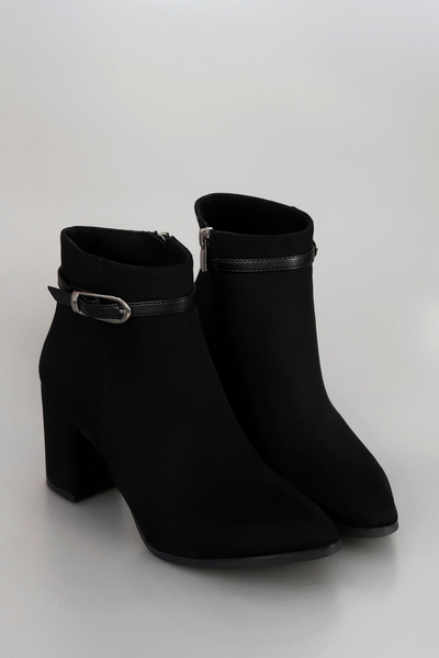 kajal ayakkabı Als 199 Thin Belt Buckle Zippered Ankle Boots