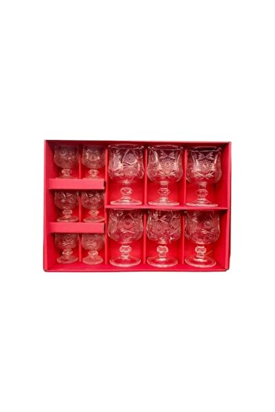 GOLD GLASS Set of 12 Stemmed Glasses