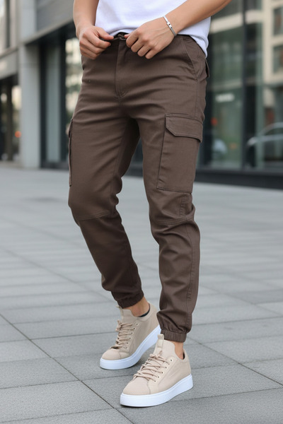 VIKUNYA Чоловічі штани з кишенями на боці, чорні джоггер-штани нового сезону, штани-карго