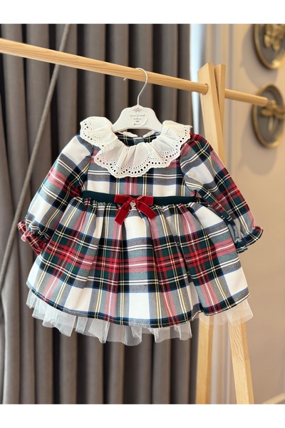 Baby Aden ekoseli fisto yakalı uzun kollu Mevlüt doğum günü düğün kostüm kız ...