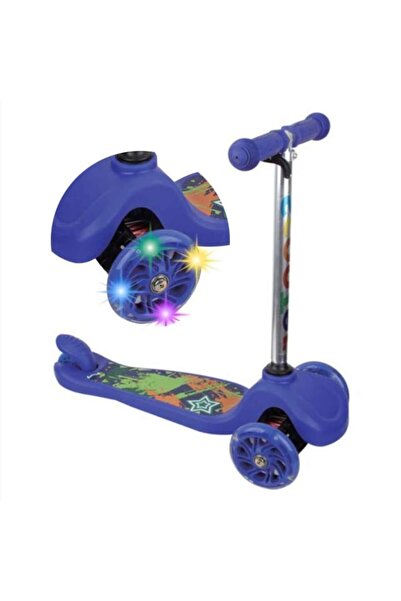 Tessari Blue Scooter with LED Wheels