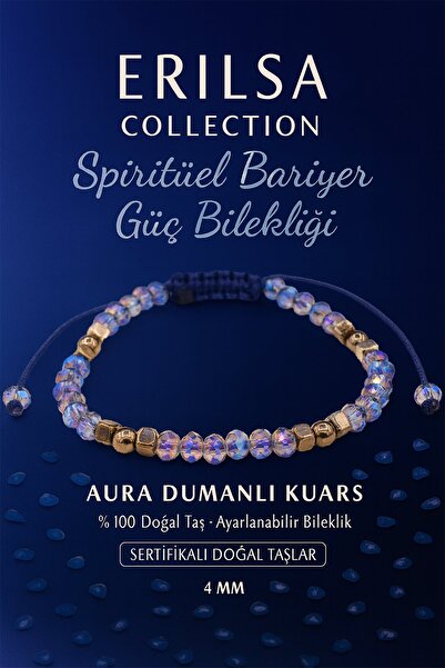 Erilsa سوار معتمد للحاجز الروحي وتقوية الطاقة - كوارتز أورا الدخاني وتيراهيرتز