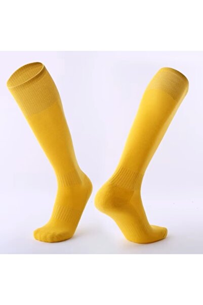 OEM Jambiere pentru fotbal cu șosetă, copii, GALBEN, 26-33 EU