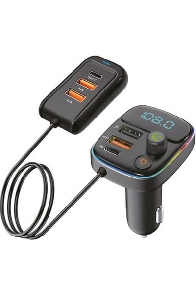 Ceptex Araç Müzik Çalar Fm Transmitter Modulator Oto Araba Çakmaklık Bluetooth Usb Mdl-17