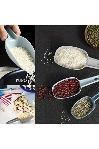 PUFO Set of 3 Ingredients Scoops for Ice, Peanuts, Flour, Sweets - Practical Kitchen Accessories