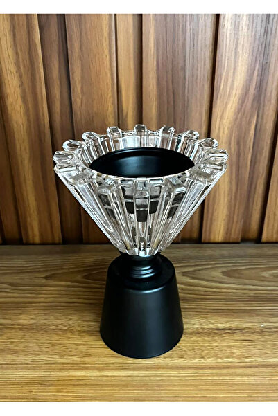 DVINA Luxury crystal incense burner with a solid metal base | Modern ribbed funnel design for elegant decor