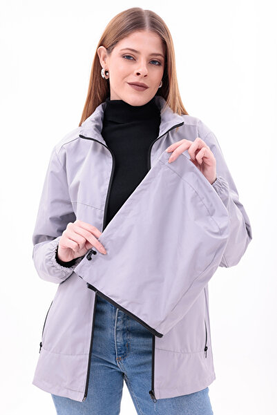 freemen Women's Stone Removable Hooded Raincoat Coat