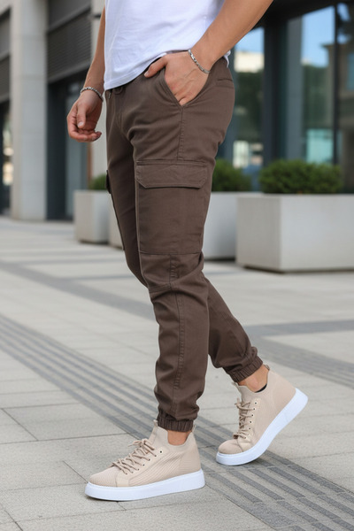 VIKUNYA Чоловічі штани з кишенями на боці, чорні джоггер-штани нового сезону, штани-карго