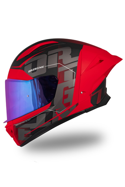 Origine Pista Mugello Mat Siyah-Kırmızı-Antrasit Kask Gökkuşağı Vizörlü