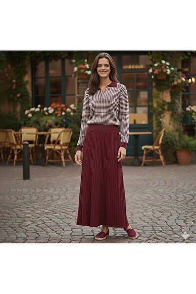 Abalı Yeni sezon kışlık etekli 2li takım Yumuşak yün iplik Durk park Lazanya ...