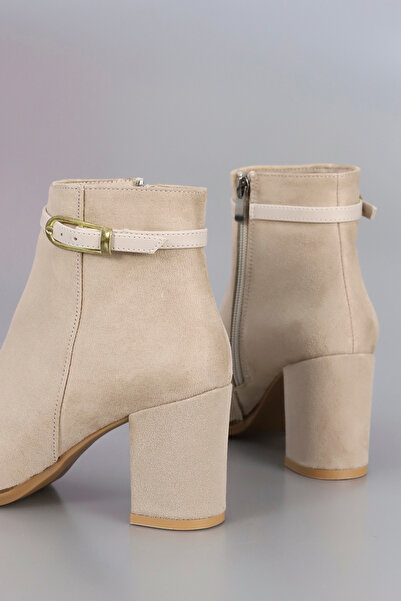 kajal ayakkabı Als 199 Thin Belt Buckle Zippered Ankle Boots