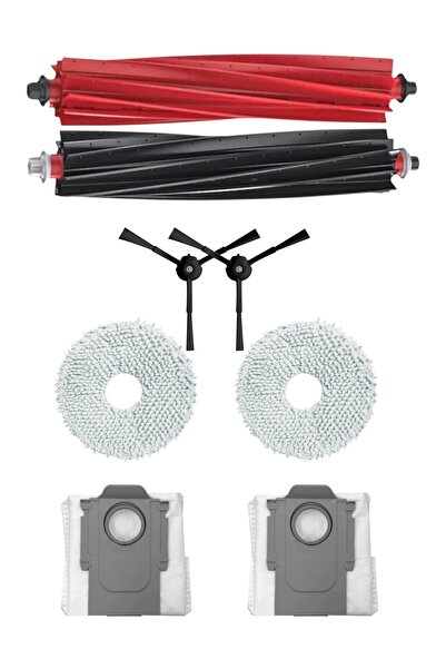 ROPALDE 8-Pack Replacement Parts Kit Compatible with Roborock Qrevo Master Robot Vacuum Cleaner with Black Side Brush