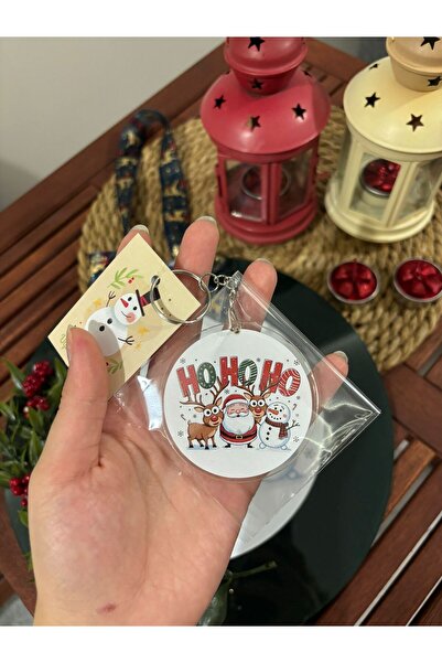 3D Hobby سلسلة مفاتيح هدية رأس السنة الجديدة - تصميم لطيف بطابع سانتا كلوز