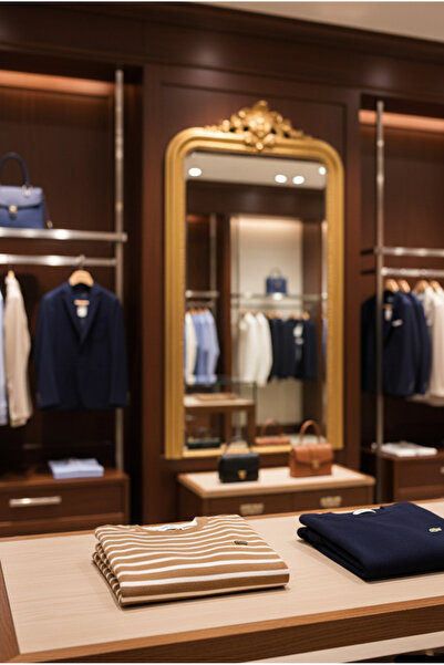 YusGos Men's Crew Neck Steel Knit High Quality Striped Sweater