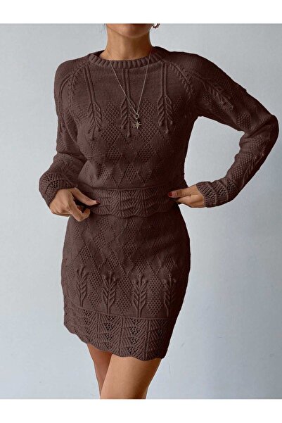 EFENDİX Plus Size Lace-Like Knit Sets
