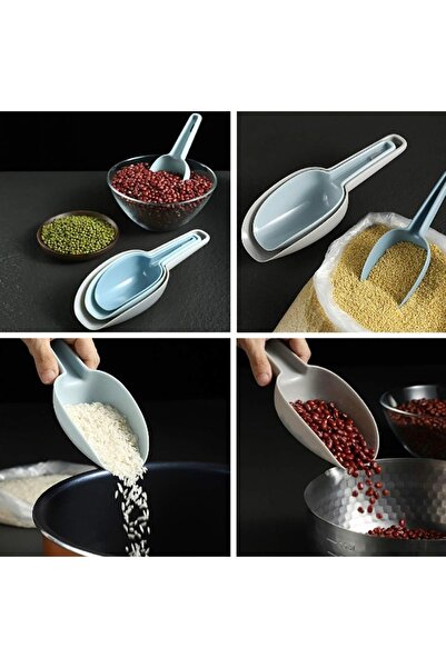 PUFO Set of 3 Ingredients Scoops for Ice, Peanuts, Flour, Sweets - Practical Kitchen Accessories