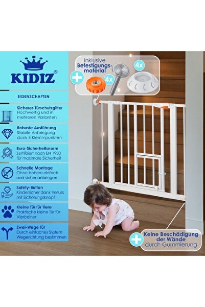 Kidiz Stair access gate No drilling 74-87 cm, Orange