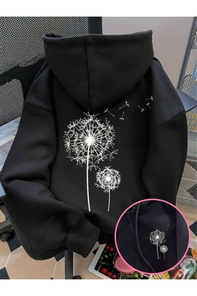 Ritec هوديي زهرة الهندباء مطبوع للجنسين قصة فضفاضة