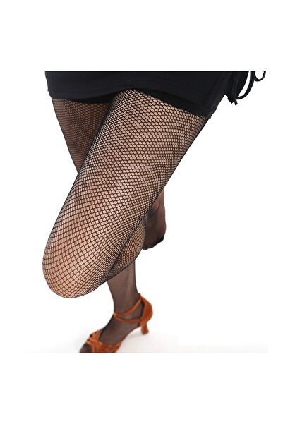OEM Mesh Tights for Professional Latin Dance, Black, 140-174 cm