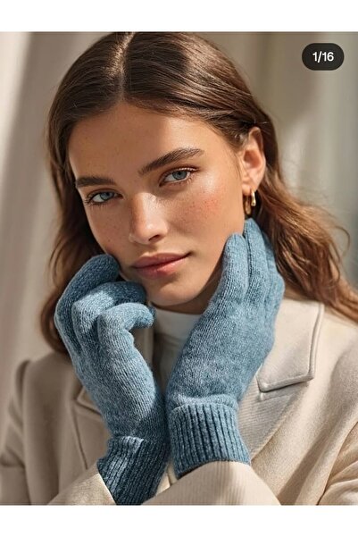 eleven market Kışlık Tiriko Kadın Eldiven Açık Mavi Eldiven