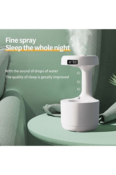 ROHS Anti-Gravity Ultrasonic Humidifier 800 ml with LED, Anti-Dry Function and Ambient Light – Matte Wh