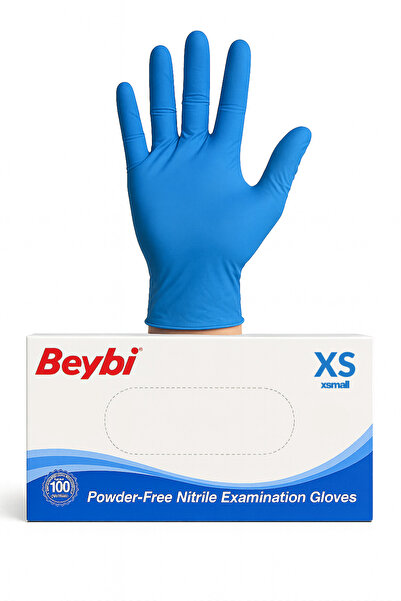 Medicalx Beybi Mavi Nitril Muayene Eldiveni 100’lük Kutu - Xsmall