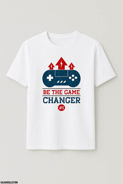 CALKARCOLLECTION تي شيرت للجنسين قصة فضفاضة Be The Game Changer