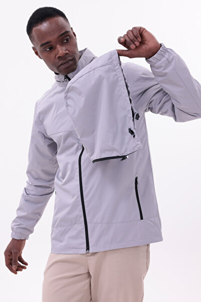 freemen Men's Stone Removable Hooded Raincoat Jacket