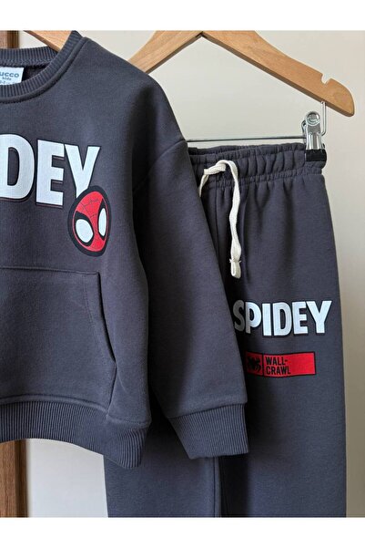 LUCCO Spidey Printed Kangaroo Pocket 3-Ply Non-Iron Bottom Top Boys' Set