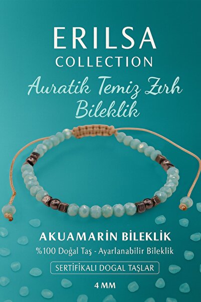 Erilsa سوار الطاقة المعتمد من أوراتيك تيمين كينج شيلد - حجر الأكوامارين وتيراهيرتز