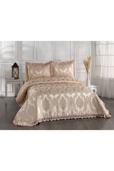 DANTEEL HOME Romans Güpürlü Yatak Örtüsü Bej