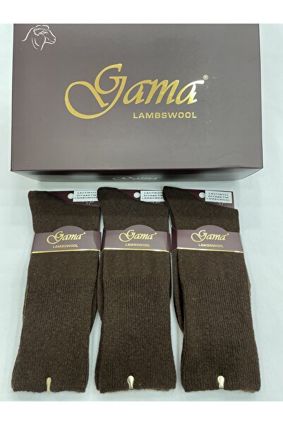 Gama 3 части естествена агнешка вълна нееластични (диабетични) дебели зимни мъжки чорапи