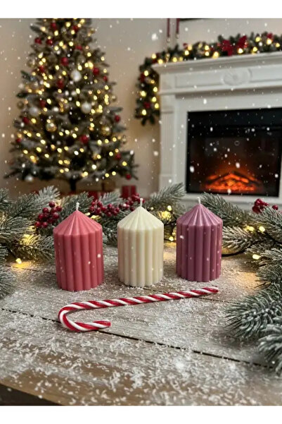 Herum Set of 3 scented candles, one plastic decoration, HANDMADE, soy wax, cotton wick, 7 cm