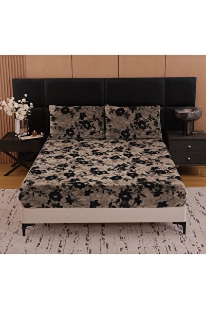 Truva Grup Faux Rabbit Fur Bed Cover with Elastic – Ultra Fluffy 3-Piece Set, 180x200+30 cm