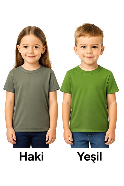 Mcrkids Boys' Circular Neck Basic Solid Short Sleeve T-Shirt Set of 2 for Age...