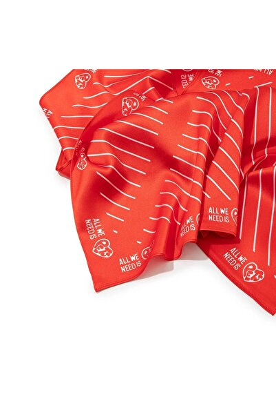 All We Need Is Pets Stylish Red Silk Bandana for Cats, Dogs and Pet Lovers