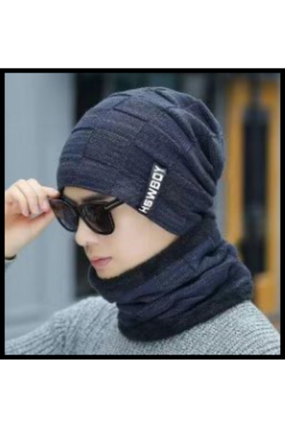 Miro Power Set căciulă albastră + încălzitor de gât, unisex