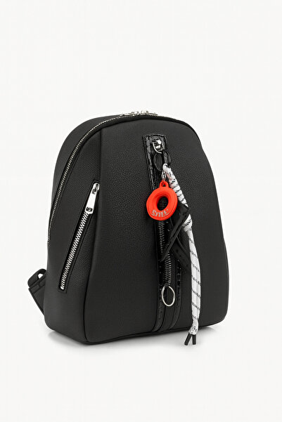 Çantachım Women's Backpack Lightweight Waterproof Leather Black