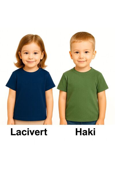 Mcrkids SET DE 2 TRIUCURI BAZICE CU Gâtul Bicicletă, CU Mânecă Scurtă, 1-2-3-...