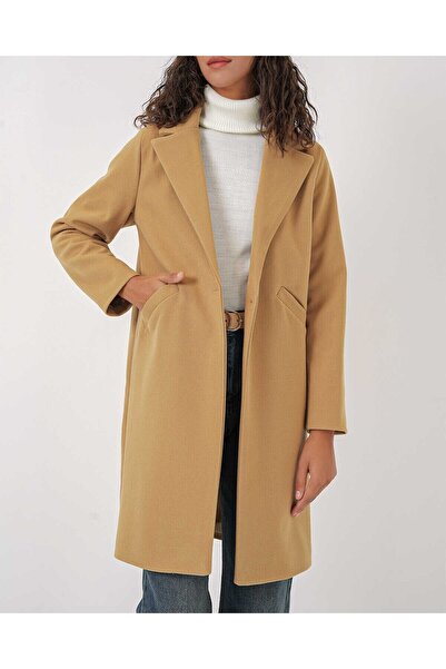 Modamorfo 9085 Παλτό Kaşe - Μουστάρδα