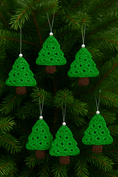 Nympha Ornament de brad de Crăciun tricotat manual, set de 6 bucăți – Ornamen...