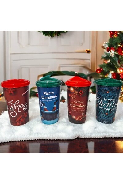 Titiz Plastik Christmas Themed Coffee Cup Set 3 Pieces 650 ML