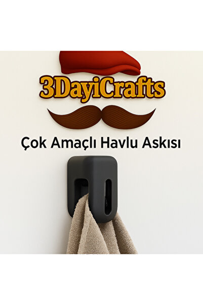 3DayıCrafts Banyo & Mutfak İçin Çok Amaçlı Havlu Askısı – Yapışkanlı Kaydırma...