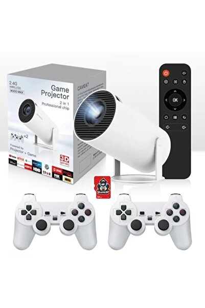 PORKY Shop Proiector Smart M300 MAX, Android TV 14, HD 720p, 4K Input, WiFi/Bluetooth, Gaming
