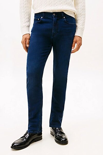 Tommy Hilfiger Men's Bleecker Full Fit Faded Effect Jean Trousers - Dark Blue