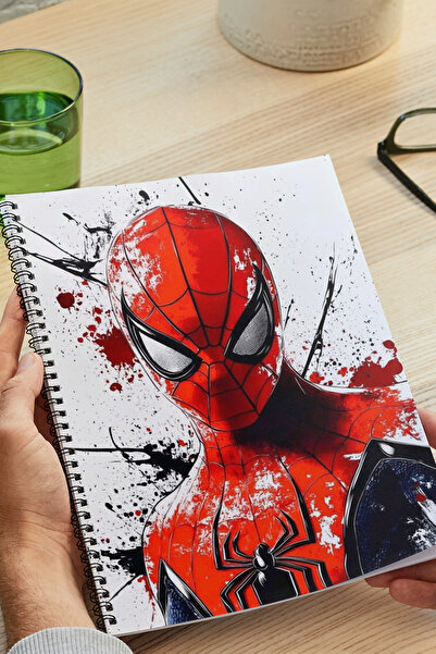 BLACKONECLASS Örümcek Adam A5 Metal Spiralli Çizgisiz kalın bristol Kapak Örü...