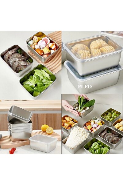 PUFO Stainless steel gastronorm tray with lid for food storage, ideal for catering, restaurant, fast food