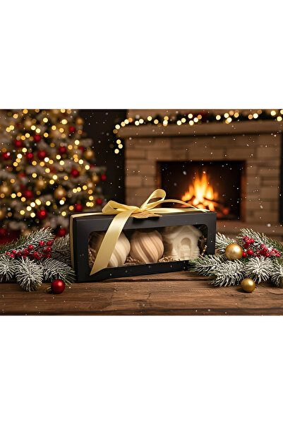 Herum Set of 3 scented candles, HANDMADE, soy wax, cotton wick, Globes and House, 7.5 cm