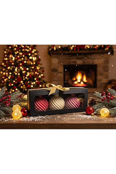 Herum Set of 3 scented candles, HANDMADE, soy wax, cotton wick, Globes, 7 cm